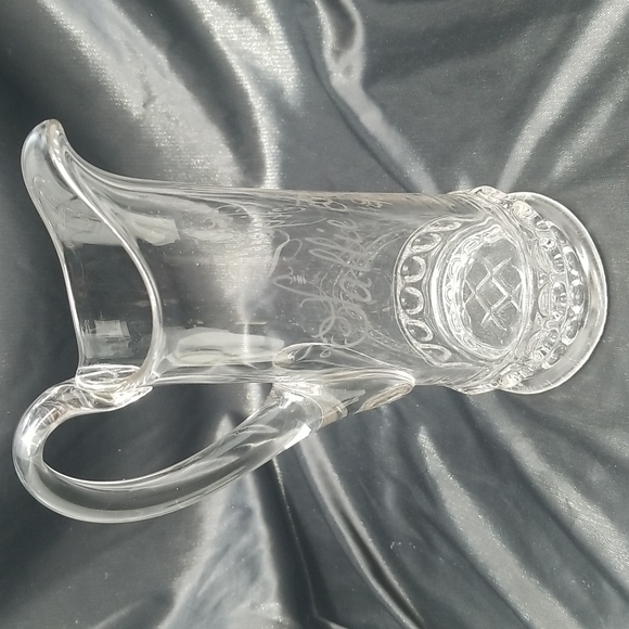 Antique EAPG Etched Skinny Pitcher - Picture 4 of 16